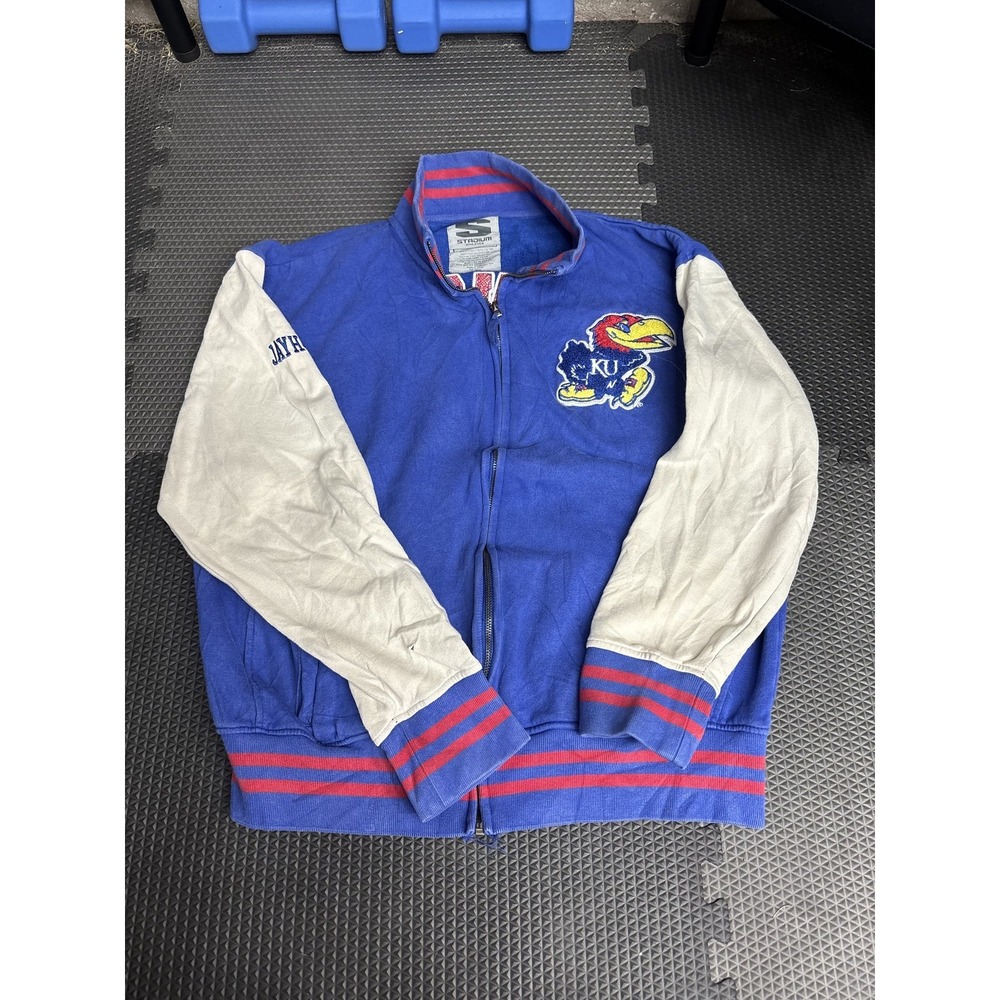 University of Kansas Jayhawks Full-Zip Letterman Style Jacket XL Stadium